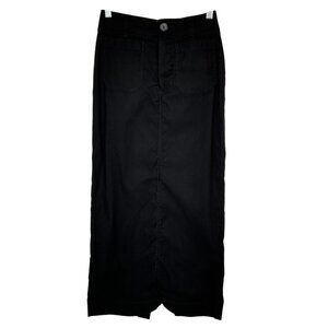 Maeve The Colette Skirt Womens XS Black Linen Cotton Viscose Blend Long Pockets
